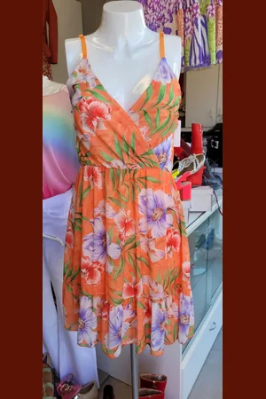 Merkloos Exclusieve bloemenjurk met verstelbare schouderbandjes - - one size (36-42