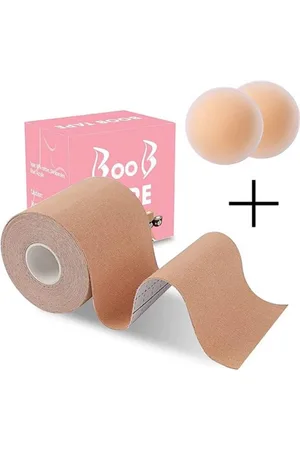 Merkloos Fashion Tape inclusief tepelcovers - - 5 meter rol van 75 millimeter breed - Boob tape
