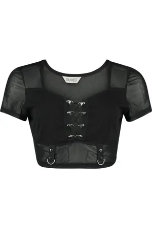 Banned Retro Shadow Veil Mesh Crop top - L
