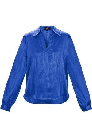 Merkloos Satijnen blouse met print - dames - - maat M