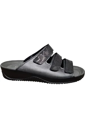 Rohde Grijze Leren Dames Slipper - - 43