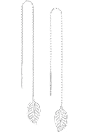EAR IT UP Doortrekoorbellen - Blad - Threader - 925 sterling - 103 x 7 mm - 1 paar