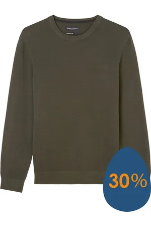 Marc O’ Polo Regular fit pullover - heren trui katoen met O-hals - (middeldik)