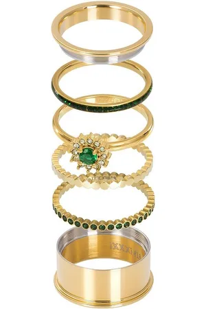 Ixxxi Jewelry-Lucia Emerald-Goudkleurig-Dames Ring