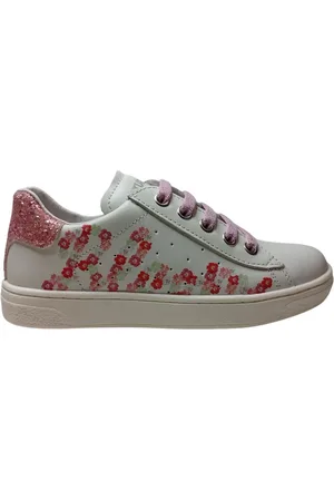 Naturino Bebyt Zip- Mt 36 - Veter/ Rits bloemenprint lederen sneakers - wit