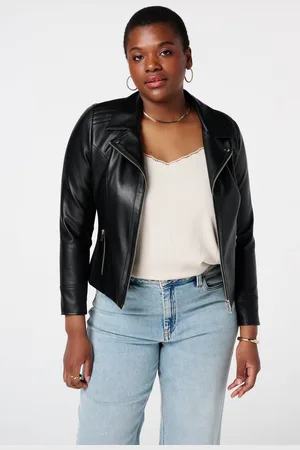 MS Mode Jas Leerlook jasje met zilveren details