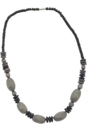 Behave – Korte ketting met ovale kralen – Etnische look – 44 cm