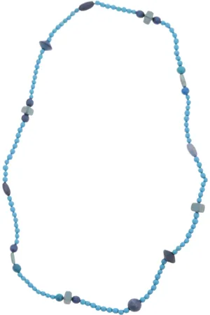 Behave – Lange ketting blauwgrijs – Vintage look – Bohemian accessoire