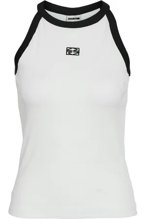 Noisy May Top Nmjudy S/l Tank Top Jrs Fwd 27034426 Bright White/black Edge Dames