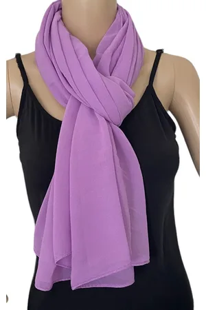 Merkloos Dames lange dunne sjaal 12703 170/70cm lila paars