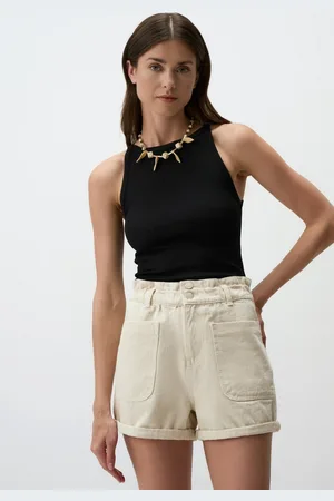 Jimmy Key Katoenen Denim Shorts Met Hoge Taille
