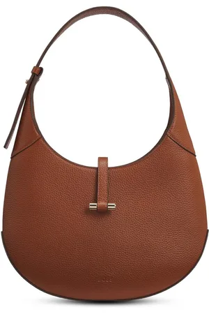 HUGO BOSS Leren Schoudertas Lidney Hobo Bag Terracotta