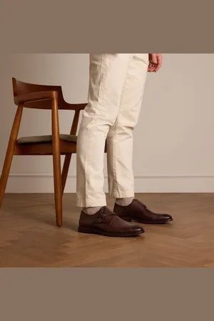 Manfield Heren - Bruine leren gespschoenen