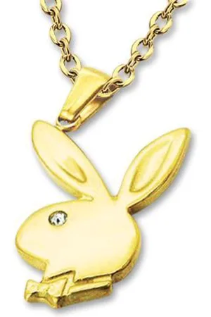 Amanto Ketting Elijn - 316L Staal PVD - Playboy - 26x18mm - 50cm