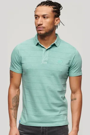 Superdry Poloshirt Textured Jersey Polo M1110397a Fresh Mint Green Mannen