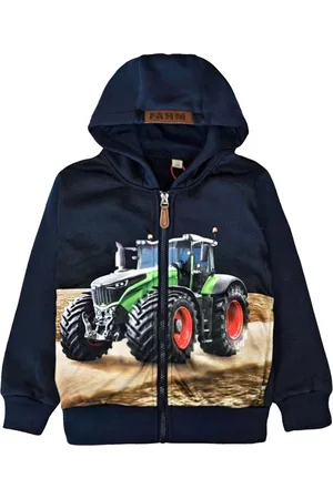 Merkloos Kinder vest met tractor trekker Fendt kleur Hoodie maat 122/128 sweatvest Heel mooi