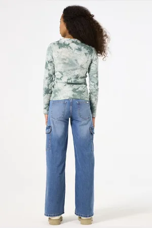 Garcia Meisjes All over print T-shirt Groen Long mouw