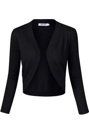 Merkloos Dames Bolero Elegante Cardigan 3/4 Mouw Cardigan V-hals Bolero Jas Schouderjas Casual Top M