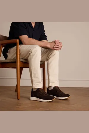 Manfield Heren - Bruine suède sneakers