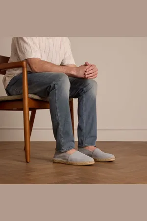 Manfield Heren - Lichtblauwe suède espadrilles
