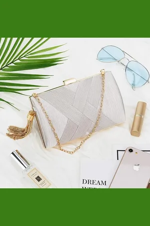 Merkloos Vrouwen Clutch Bag Avondtas Omzoomd Avond Handtas, Lady Party Bruiloft Clutch Portemonnee Ketting Schouder Cross Body Bag