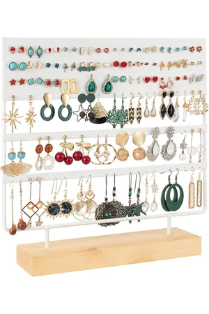 Merkloos Oorbellenhouder - 144 gaten voor oorbellen organizer - Sieradenstandaard - Oorsieraad-display - Opslag - 30 x 30 cm - Wit