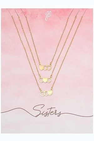 Yehwang BFF ketting | | zussen ketting | ketting | gouden ketting | Stainless steel halsketting |Kettingsetje voor 3 zusjes | ketting voor vriendinnen | ketting met hartje