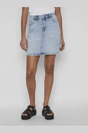 VILA Rok Vikaja Jaf Lbd Denim Skirt- Noos 14084735 Light Blue Denim Dames