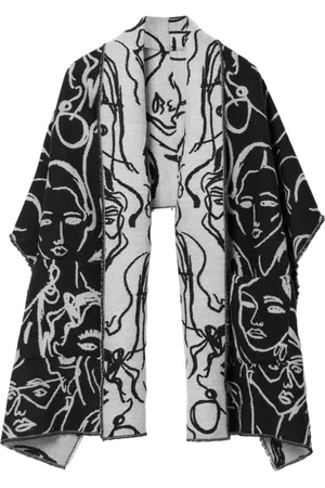 Desigual Sjaal Accessories Fabric Long Scarf Zwart Wit