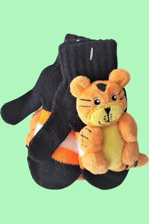 Merkloos Kinder wanten met knuffeltje oranje vanaf 3 jaar