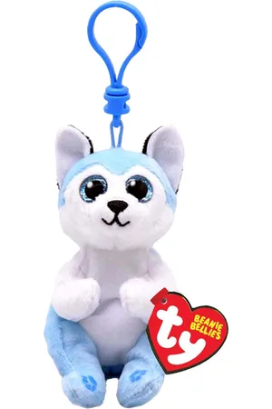 TY Beanie Babies Bellies Clip Thunder Husky, 10cm.