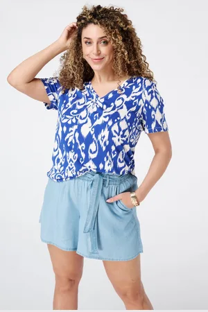MS Mode T-shirt T-shirt met V-hals