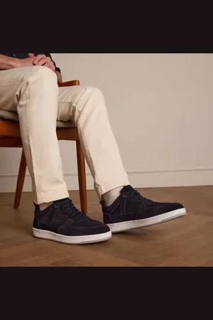 Manfield Heren - Navy suède sneakers