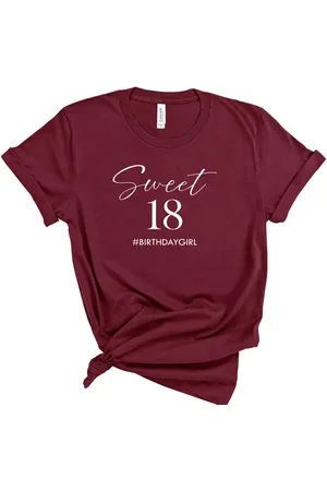 Bella + Canvas Lykke Sweet 18 Birthday Girl T-shirt| 18 jaar | |