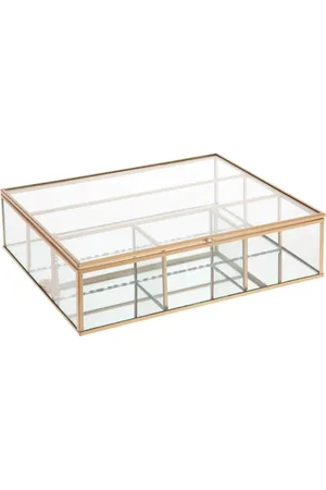 ATMOSPHERA Glazen sieradenbox gouden frame