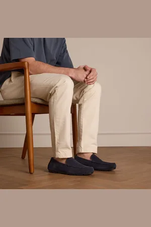 Manfield Heren - Navy suède loafer