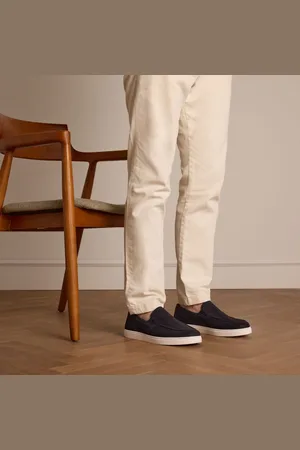 Manfield Heren - Navy suède loafers
