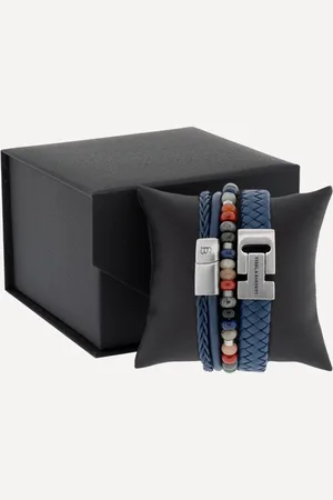 Steel & Barnett ® - Leren armband - heren - Classic Triple Set - - 22.5 CM