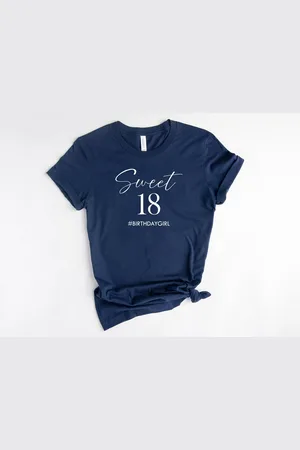 Bella + Canvas Lykke Sweet 18 Birthday Girl T-shirt| 18 jaar | |