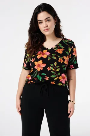 MS Mode T-shirt T-shirt met V-hals