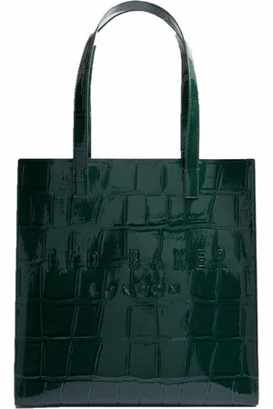 Ted Baker Shopper Schoudertas Croccon Croc Effect Large Icon Bag Donkergroen
