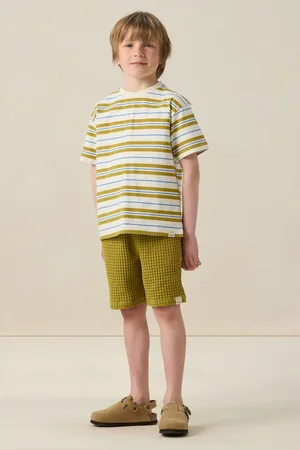 Sissy-Boy Lichtgroene wafelstof shorts