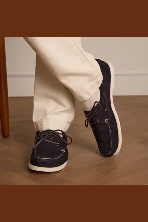Manfield Heren - Navy suède bootschoenen