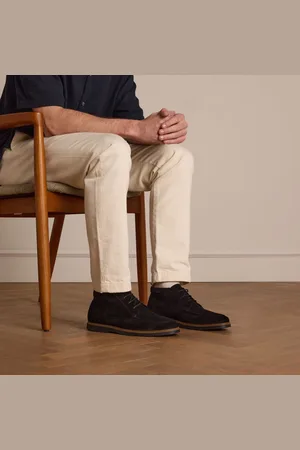 Manfield Heren - Zwarte suède veterboots