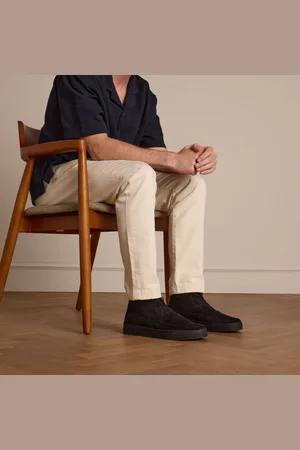 Manfield Heren - Zwarte suède veterschoenen