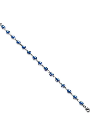 Amanto Armband Ester Blue - 316L Staal PVD - Kwaad Oog - Blauw - 19cm