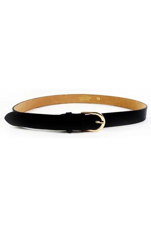 Merkloos Lederen riem - - Goudkleurig metaal - 3 cm (breedte) x 85 cm (lengte) - Made in Italy