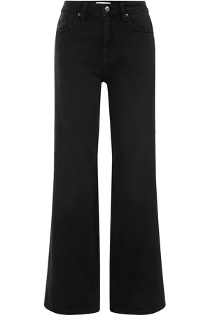 WE Fashion Dames high rise wide leg jeans met stretch