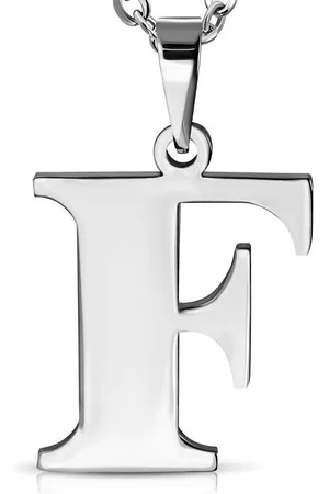 Amanto Ketting Letter F - 316L Staal - Alfabet - 20x22mm - 60cm