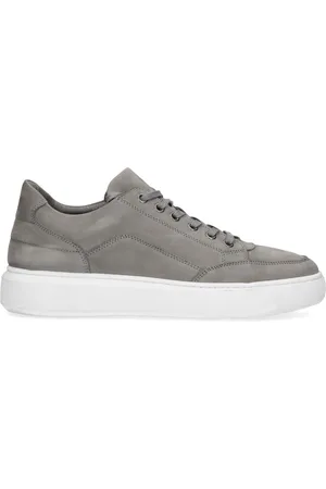 Manfield Heren - Zwarte nubuck sneakers